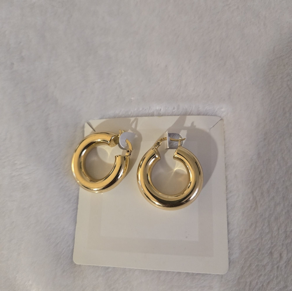 Elegant Gold Hoop Earrings - Picture 2 of 2